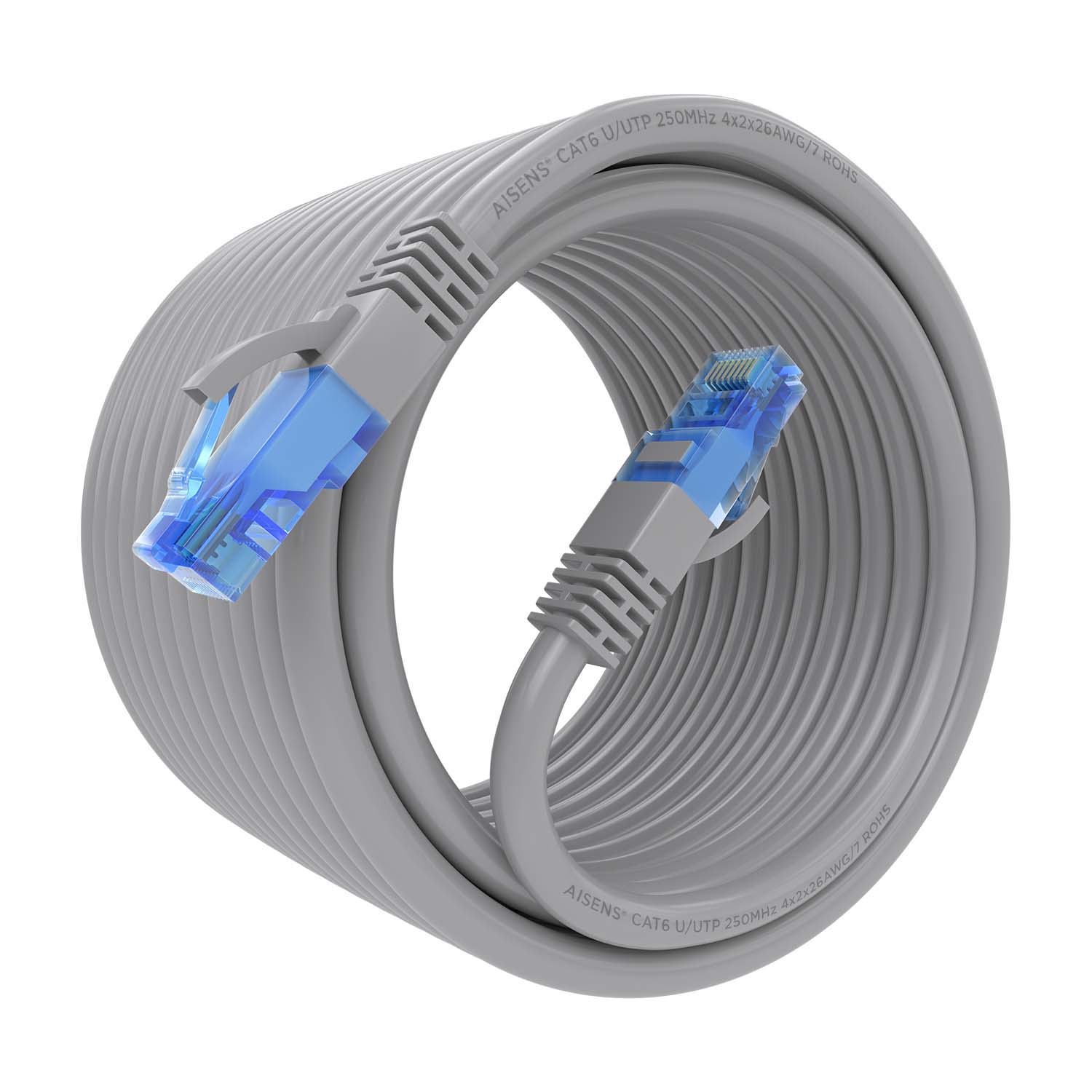 Aisens Câble réseau Patch Cord RJ45 Cat.6 UTP AWG26 CCA - 10m - Couleur Gris