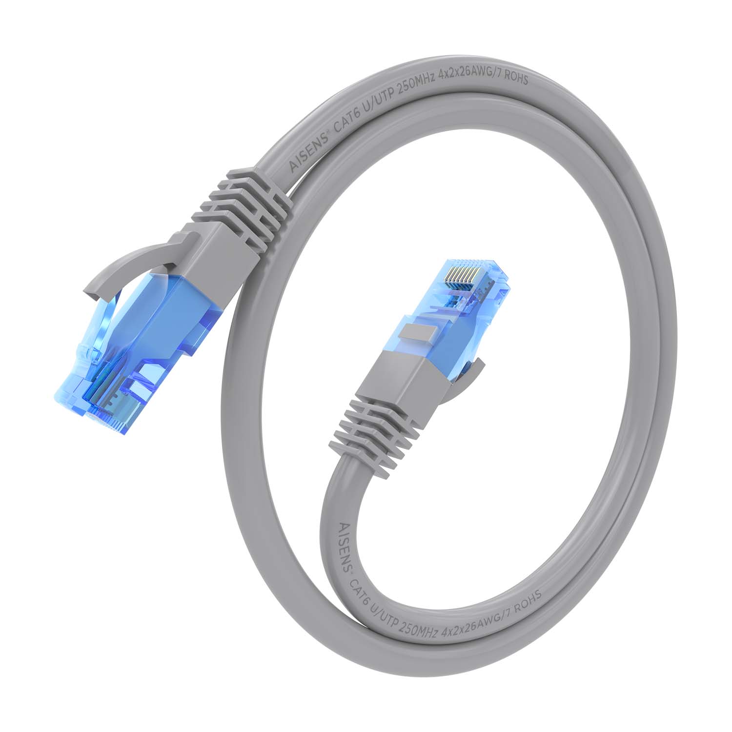 Aisens Câble réseau Patch Cord RJ45 Cat.6 UTP AWG26 CCA - 25 cm - Couleur Gris