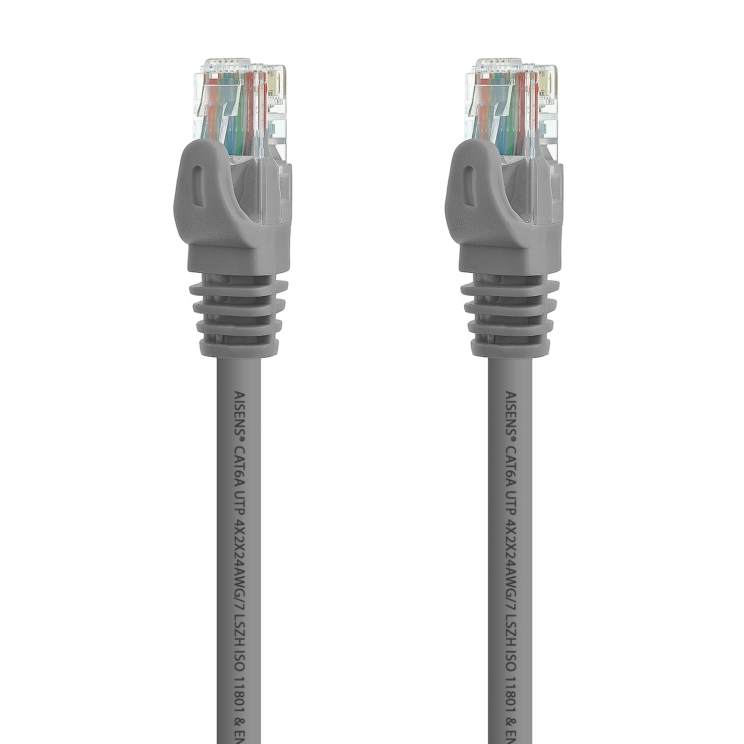 Aisens Câble Réseau Patch Cord RJ45 LSZH Cat.6A 500 Mhz UTP AWG24 - 10m - Sans Halogène - 10 Gigabit/s - Couleur Gris