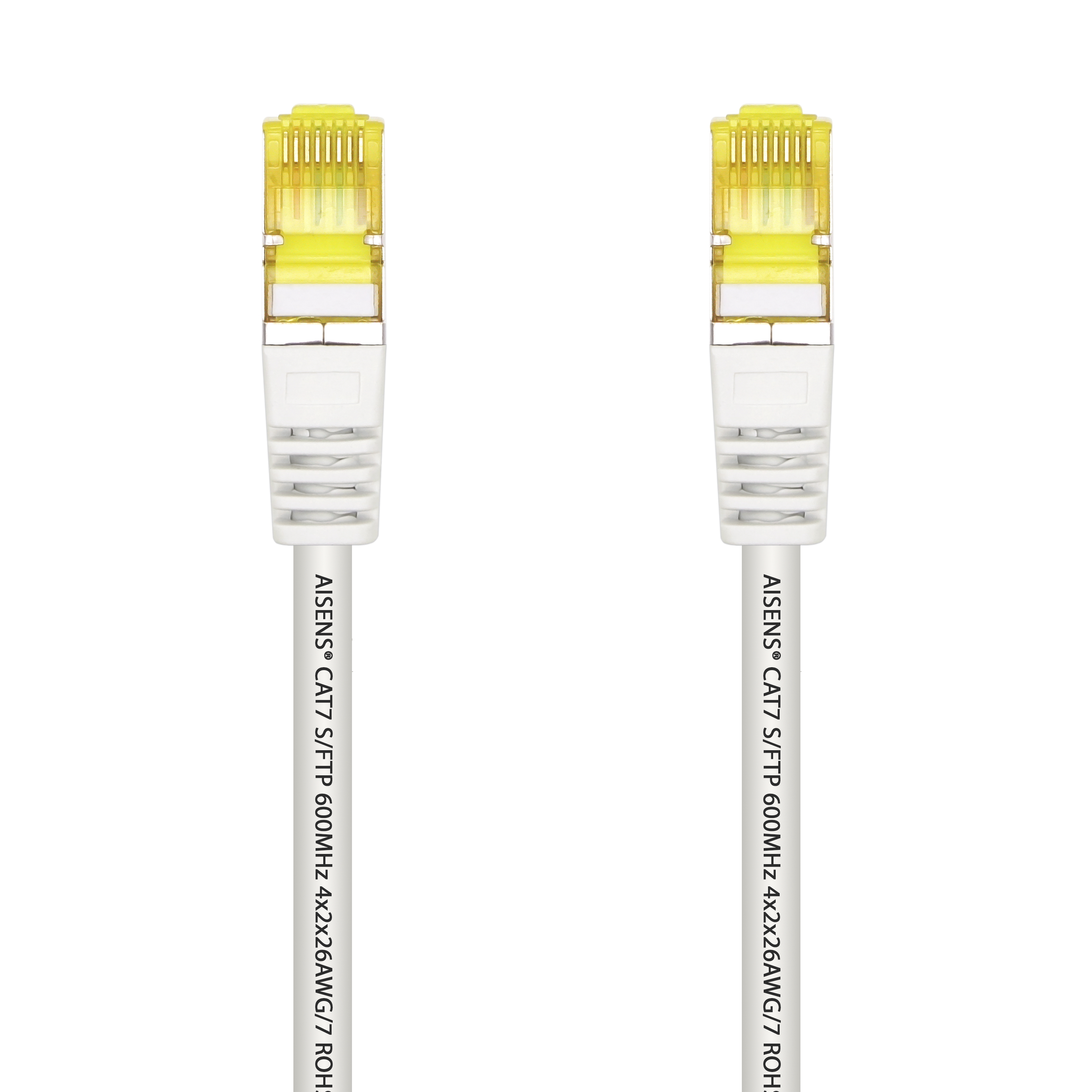 Aisens Câble Réseau Patch Cord RJ45 LSZH Cat.7 600 MHz S/FTP PIMF AWG26 - 1.0M - Couleur Blanc