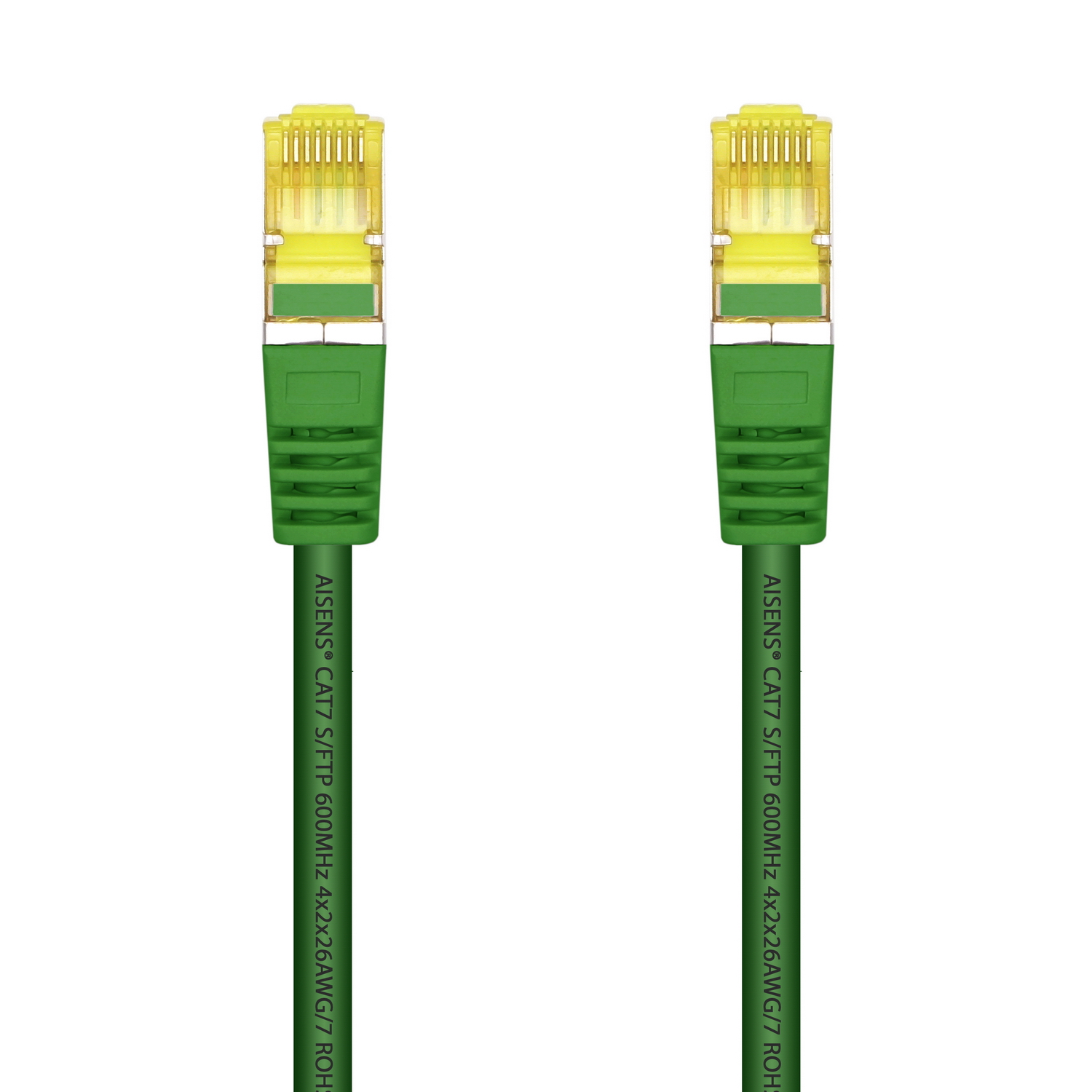 Aisens Câble Réseau Patch Cord RJ45 LSZH Cat.7 600 MHz S/FTP PIMF AWG26 - 25cm - Couleur Vert