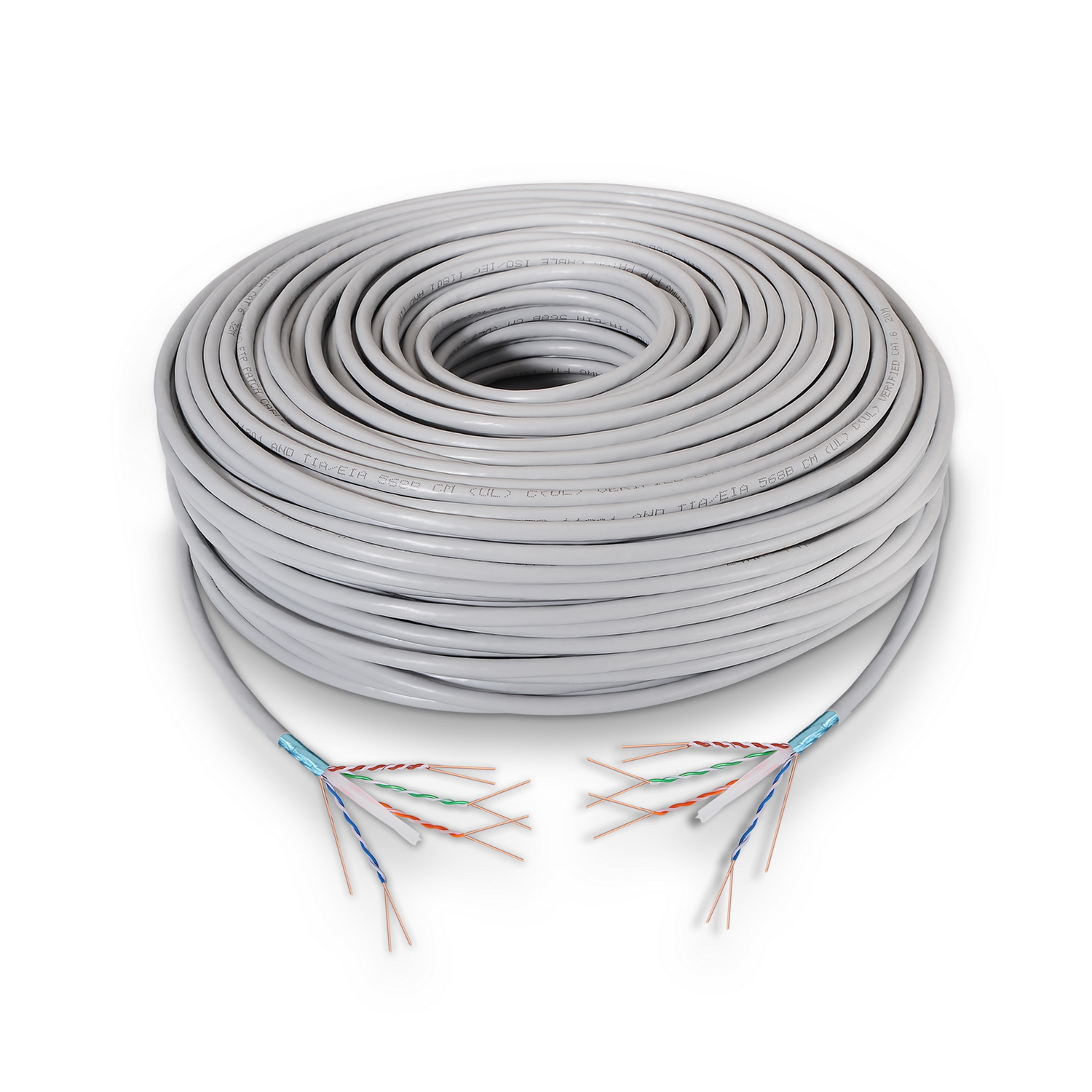 Aisens Câble Réseau RJ45 Cat.6 FTP Rigide AWG24 - Bobine 305m 100% Cuivre pour Installation - Couleur Gris