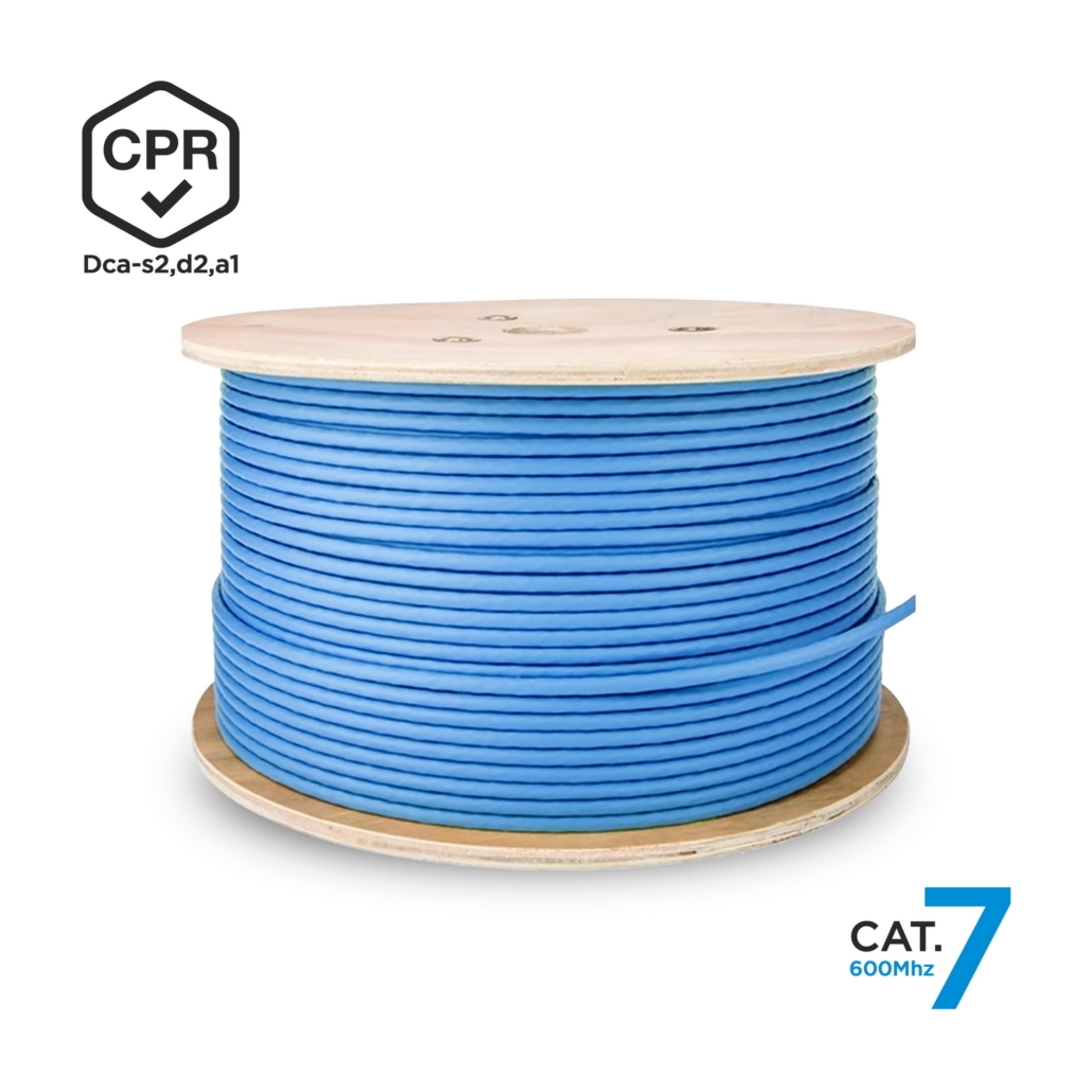 Aisens Câble Réseau RJ45 LSZH CPR Dca CAT.7 600 MHZ S/FTP AWG23 - 305M - Couleur Bleu