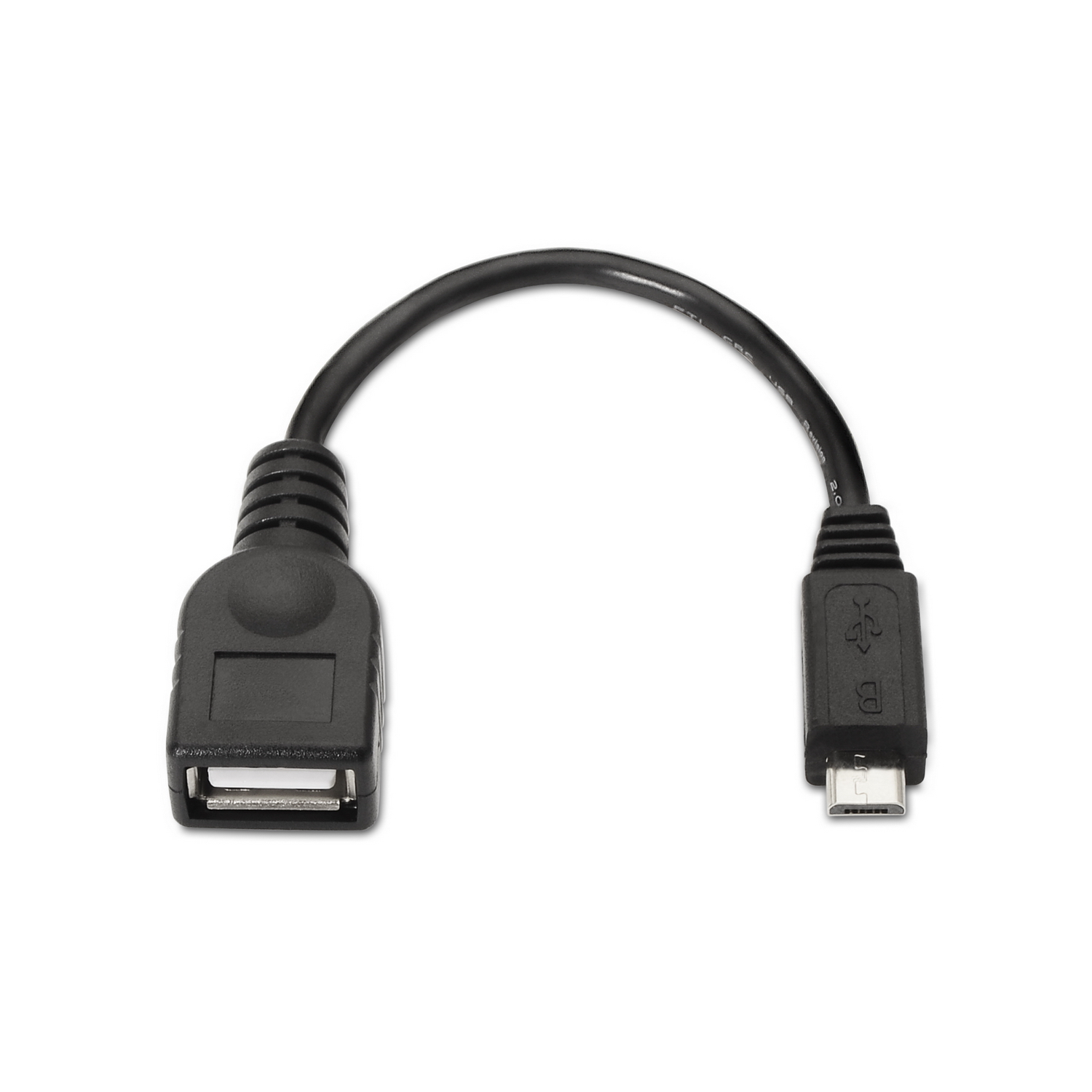 Aisens Câble USB 2.0 OTG - Type Micro B Mâle-A Femelle - 15cm - Couleur Noir