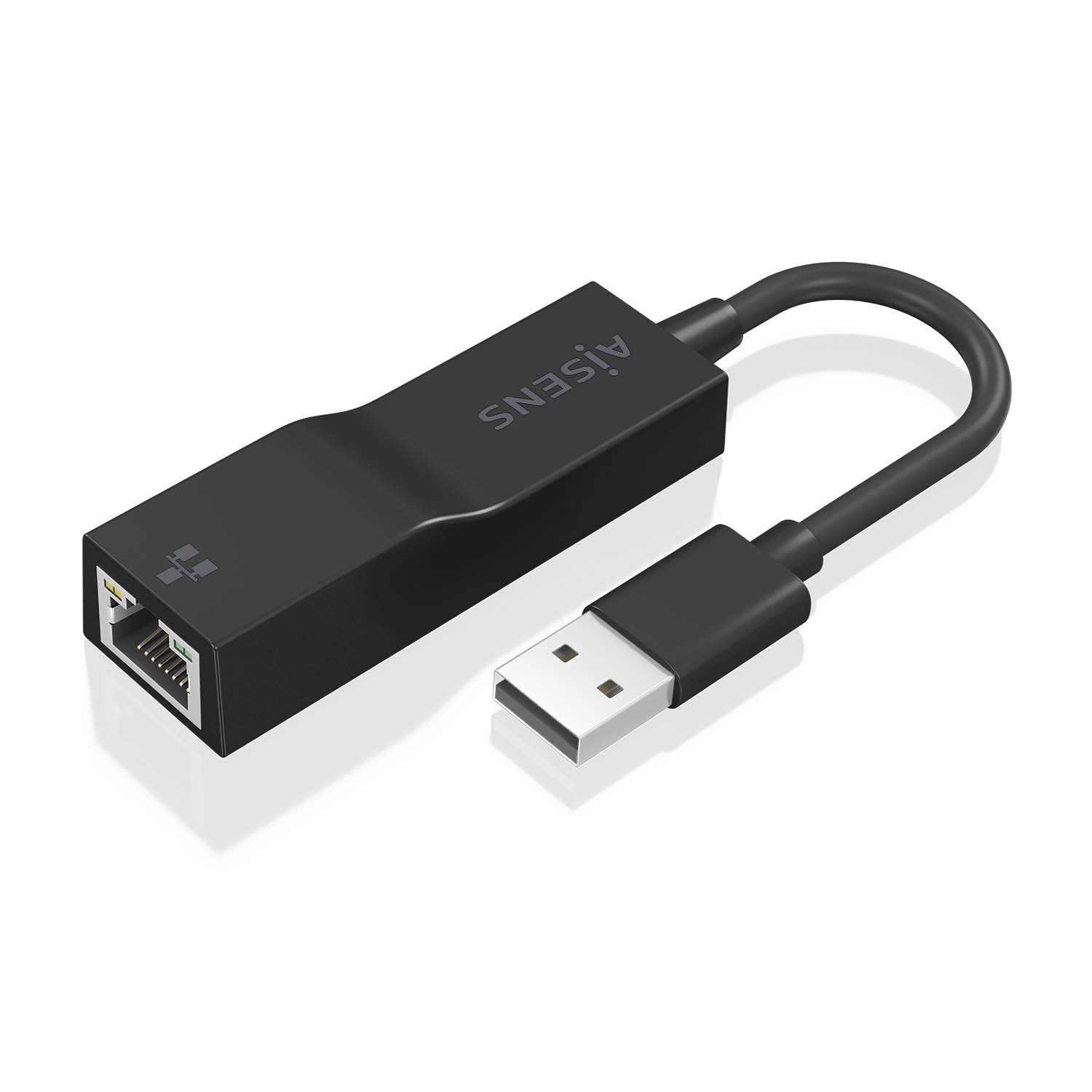 Aisens Convertisseur USB 3.0 vers Gigabit Ethernet 10/100/1000 Mbps - 15 cm - Noir