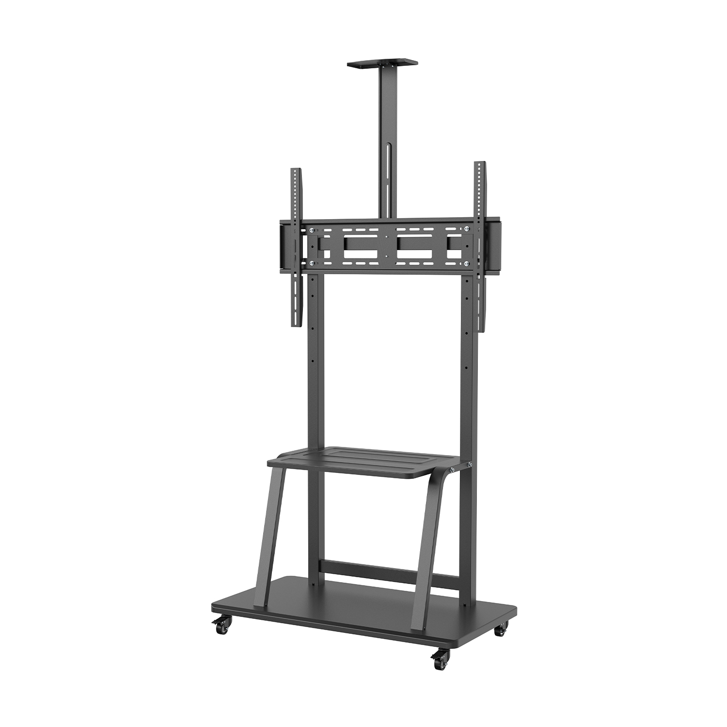 Aisens Eco Floor Stand With Wheel - Dvd Tray And Camera Support for Monitor/TV 150Kg From 37-100 - Couleur Noir