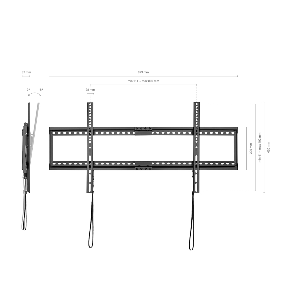 Aisens ECO Support Inclinable pour Moniteur/TV - Jusqu'à 75Kg - De 37 à 90 Pouces - Couleur Noir