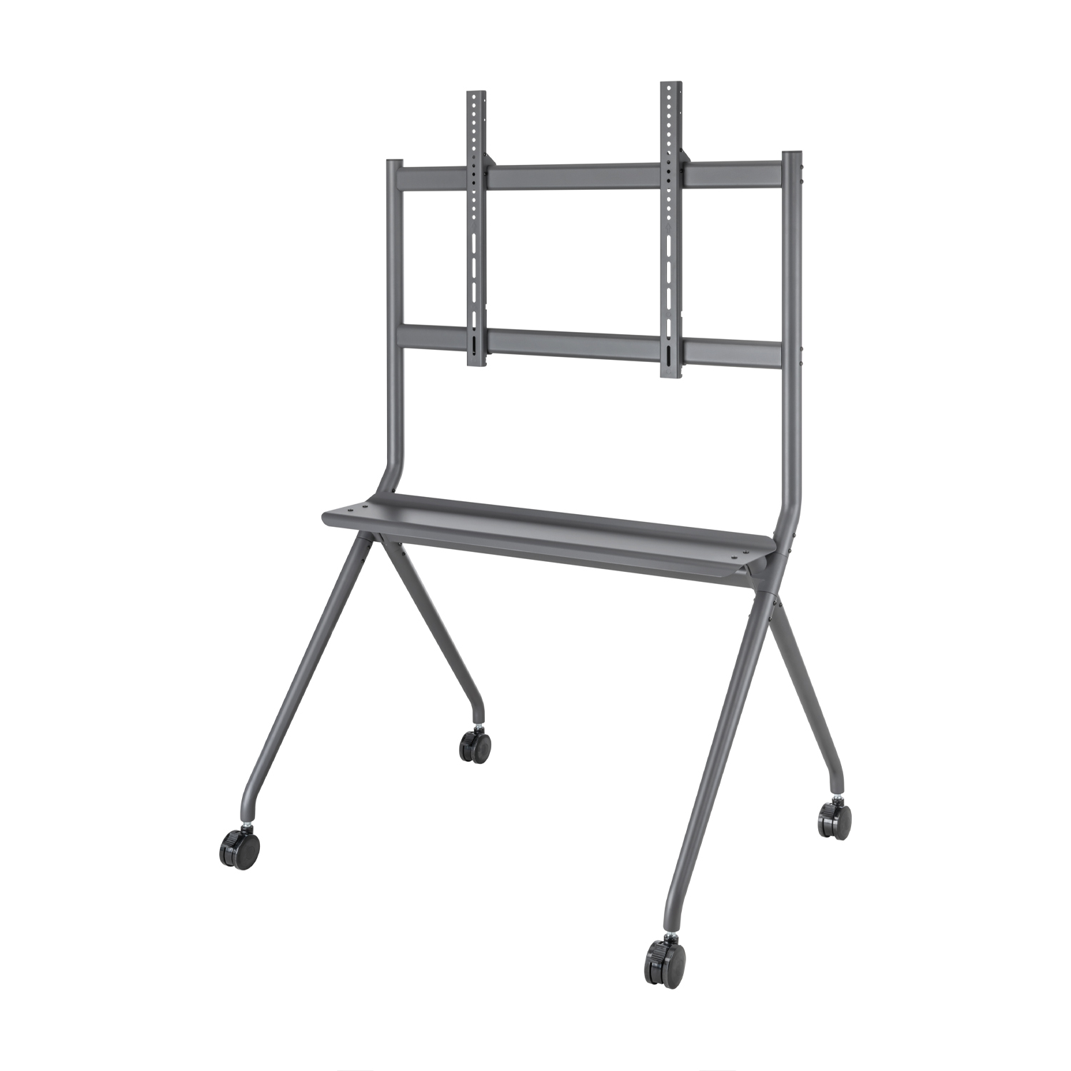 Aisens Floor Stand PRO avec Roulette - 1 Plateau pour Ecran Interactif/TV 120kg de 50-86 - Couleur Noir