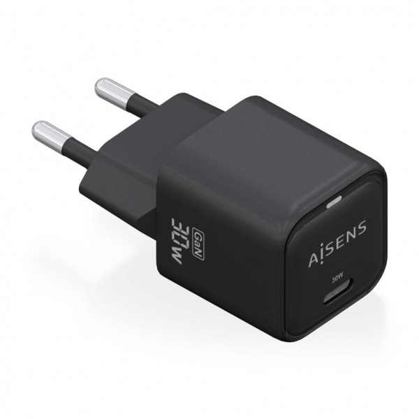 Aisens Gan USB-C Chargeur 30W - Haute efficacité énergétique - Design élégant et moderne - Technologie IA pour une charge rapide - Multiples protections de sécurité