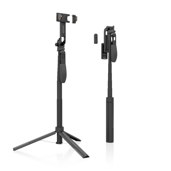 Aisens Selfie Tripod Stick avec télécommande Bluetooth 3 en 1 - Noir