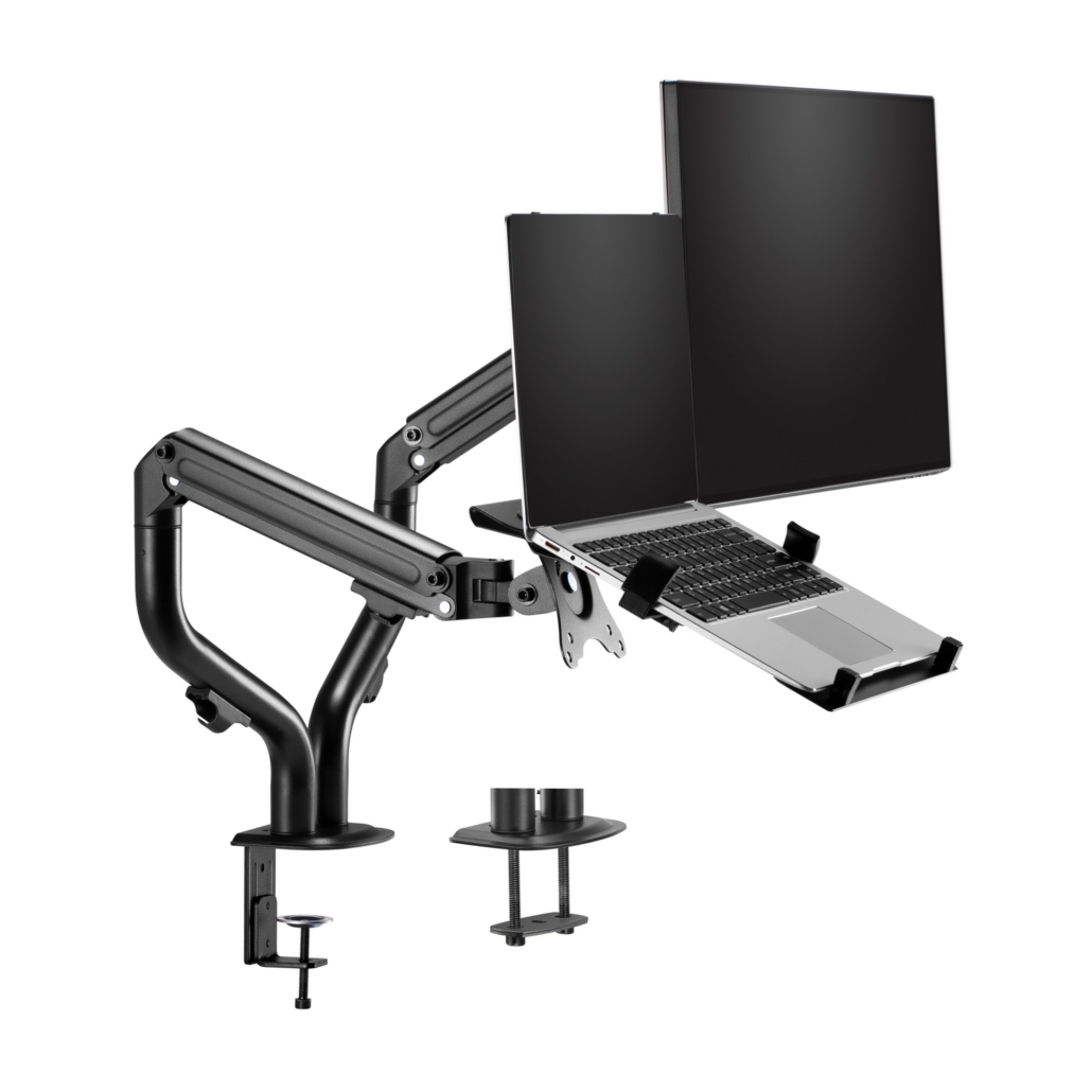 Aisens Support de table à contrepoids rotatif et inclinable pour ordinateur portable et moniteur/TV 8 kg de 17 à 32" - Couleur noire