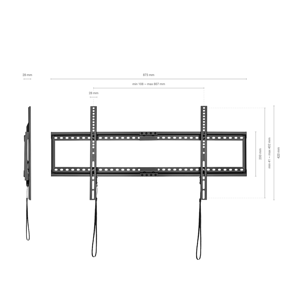 Aisens Support Ultra Slim ECO pour Moniteur/TV - Jusqu'à 75Kg - De 37 à 90 Pouces - Couleur Noir