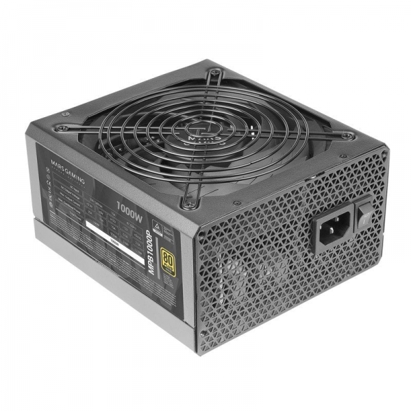 Alimentation Mars Gaming MPB1000P ATX 3.0 - Modulaire 1000W - Certification 80PLUS GOLD - Compatibilité PCIe 5.0 - Refroidissement silencieux - Couleur Noir