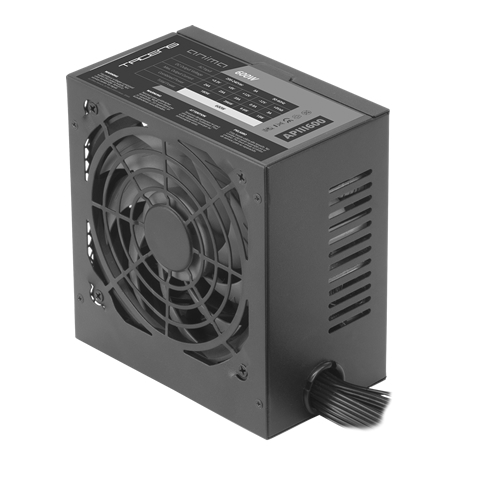 Alimentation Tacens APIIII600 600 W ATX - Efficacité 85 % Bronze - Technologie SMD - Sécurité totale - Silence total - Câbles et boîtier entièrement noirs - Emballé avec une protection EPE élevée - Couleur noire