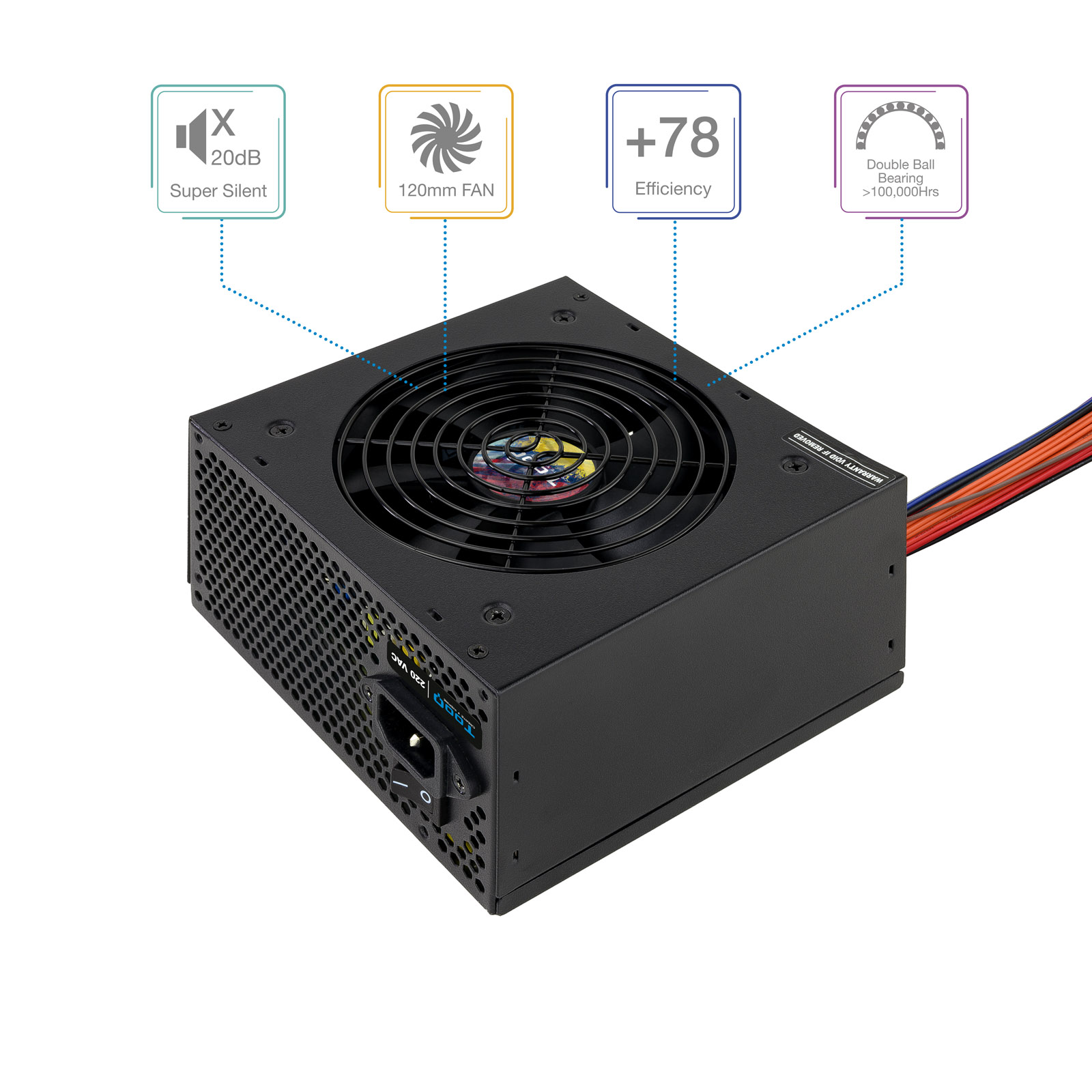 Alimentation Tooq 600W ATX avec PFC actif