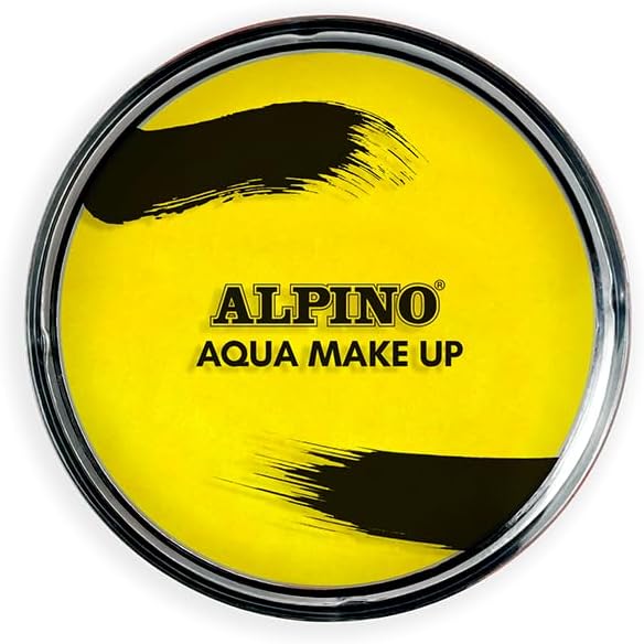 Alpino Aqua Make-up Poudre de maquillage pour le visage aquarelle - Se lave à l'eau et au savon - Couleur jaune