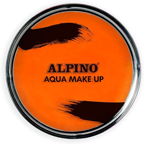 Alpino Aqua Make-up Poudre de maquillage pour le visage aquarelle - Se lave à l'eau et au savon - Couleur orange