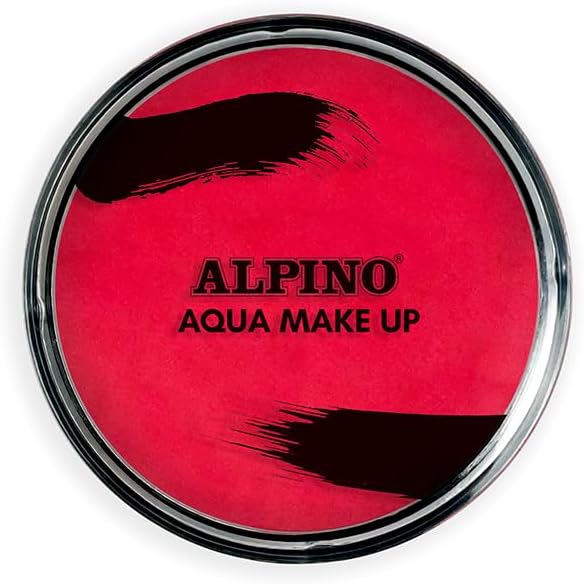 Alpino Aqua Make-up Poudre de maquillage pour le visage aquarelle - Se lave à l'eau et au savon - Couleur rouge