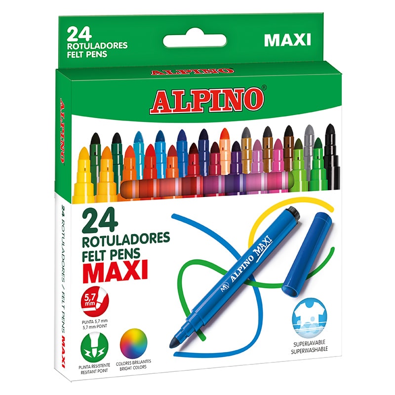 Lot de 24 feutres Alpino Maxi 6mm