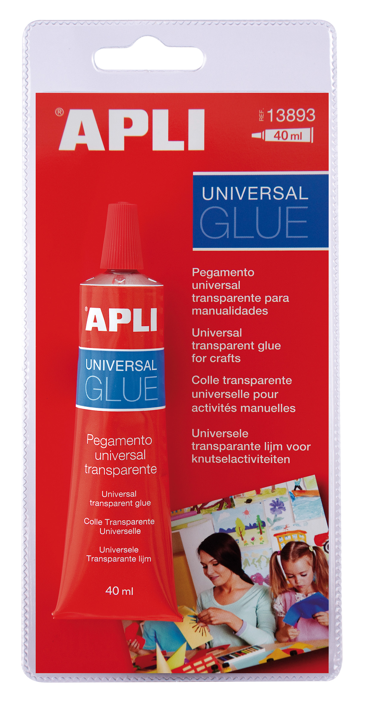 Apli Cola Universal - 40 ml - Séchage rapide - Résistant à l'eau - Transparent