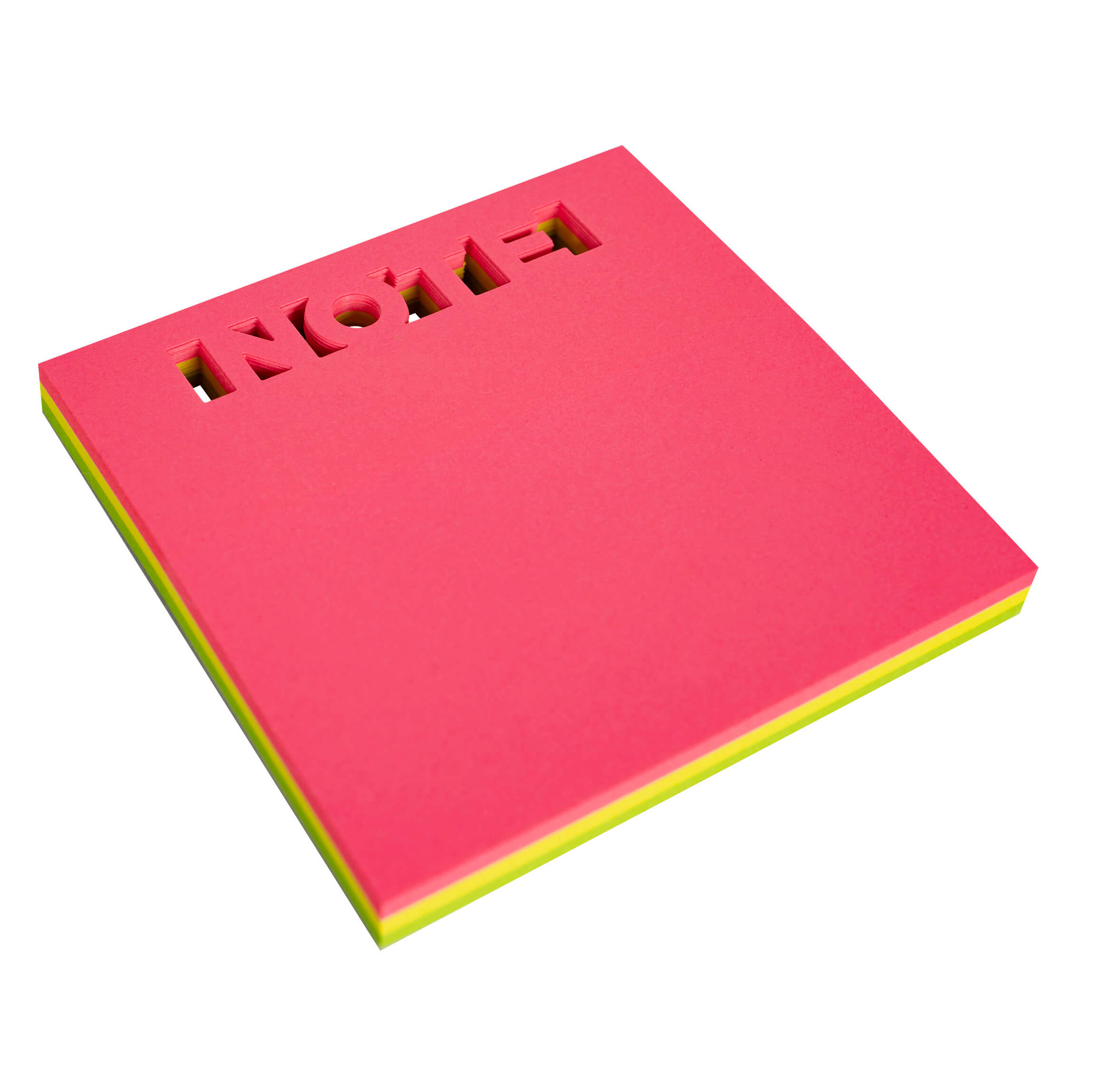 Apli - Notes Adhésives perforées "NOTE"  - 75x75mm Bloc 75 Feuilles - 3 Couleurs Fluo Assorties