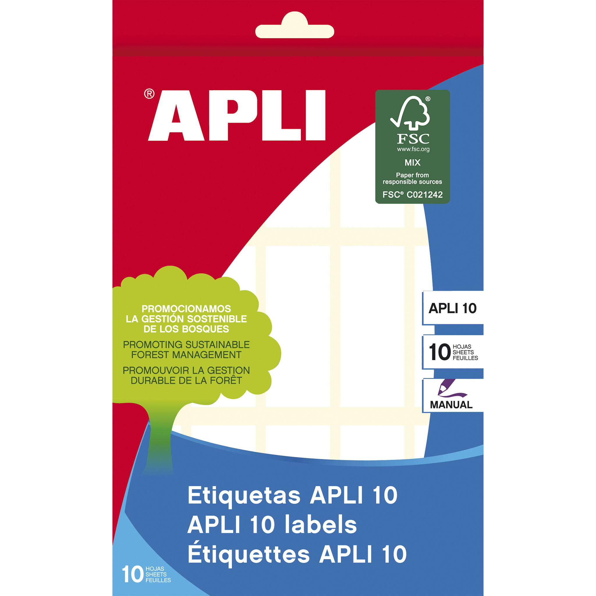 Apli Labels 10 Blanc 20,0 x 50,0 mm 10 Feuilles