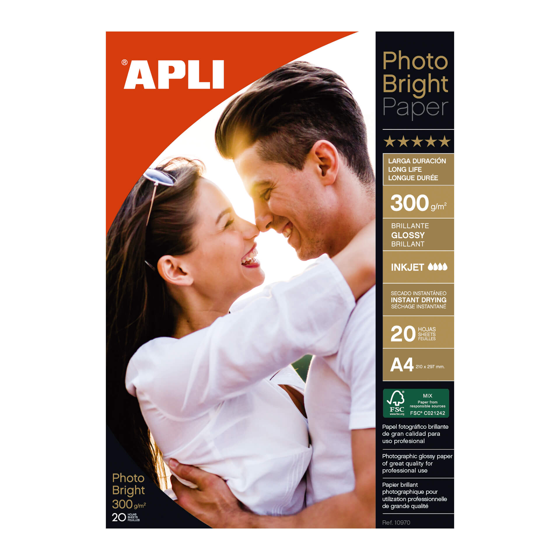 Apli Papier Photographique Photobright Longue Durée A4 300g 20 Feuilles