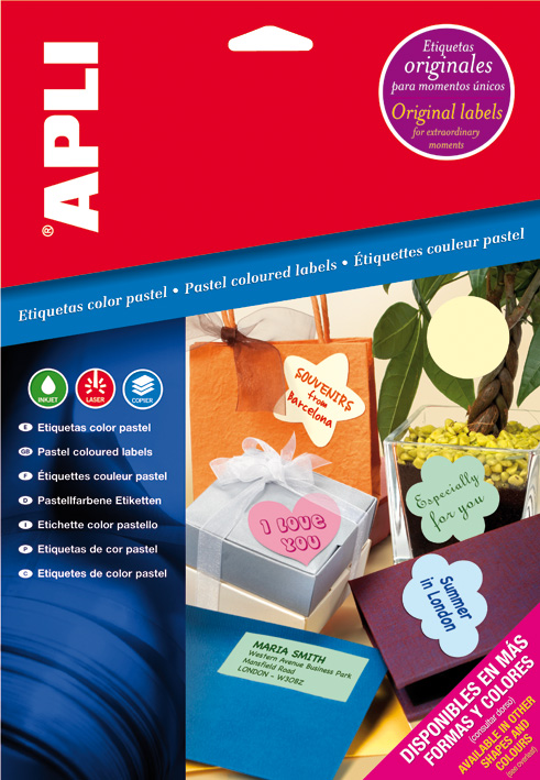 Apli Permanent Crème Étiquettes 63,5 x 42,3 mm 20 Feuilles