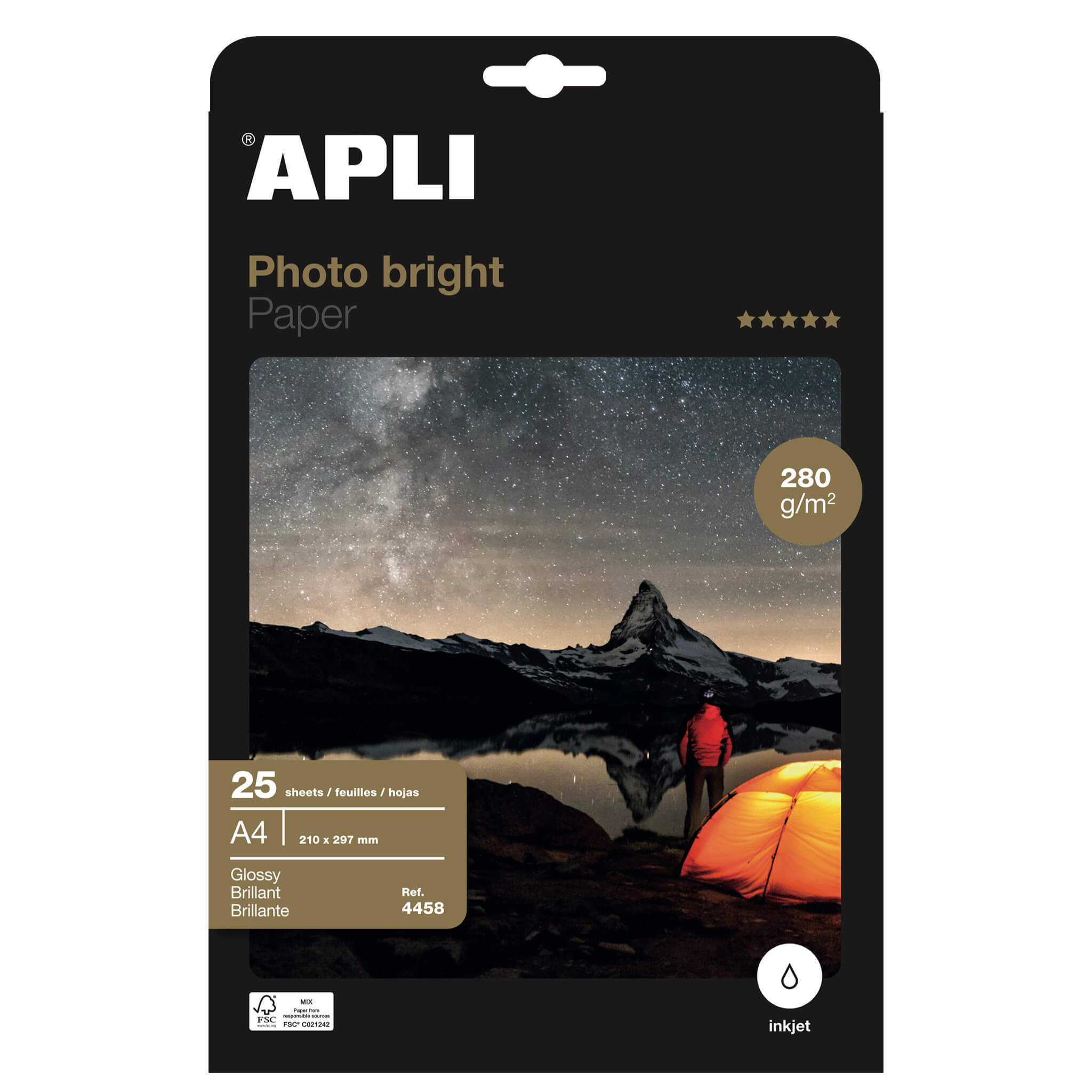 Apli Photobright Papier Photo A4 280g 25 Feuilles