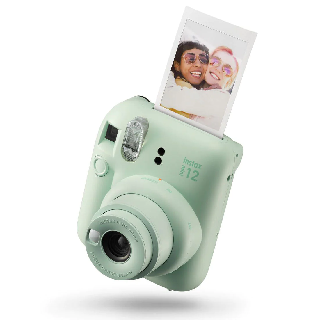 Appareil photo instantané Fujifilm Instax Mini 12 vert menthe - Taille d'image 62x46mm - Flash automatique - Exposition automatique - Mini miroir pour selfies - Mode gros plan