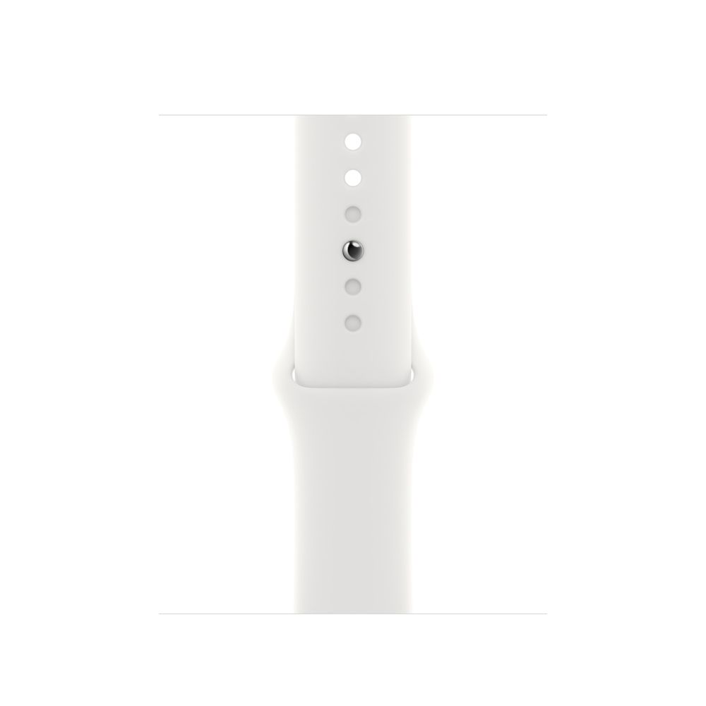 Apple Watch SE (2022) 44 mm GPS  Argent + bracelet sport blanc M/L