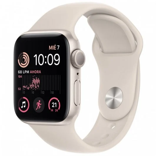 Apple Watch SE 2e génération Smartwatch Retina Display OLED LTPO jusqu'à 1 000 nits - WiFi, Bluetooth 5.0 - Étanchéité 100 m - Couleur beige