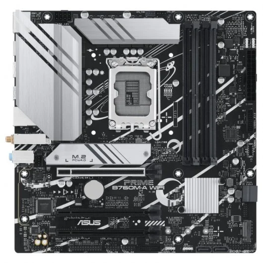 Asus Prime B760M-A Carte mère WiFi Intel LGA1700 4x DDR5 - HDMI, M.2, PCIe4.0, 4x Sata III, USB 3.2, MicroATX