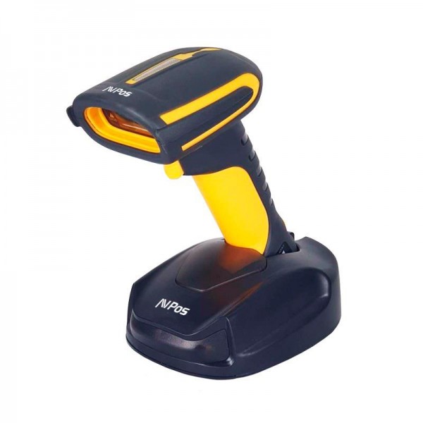 AVPos AVP-BT31-2D Lecteur de code BT31 robuste - Scans 1D, 2D - WF 2.4G et Bt - 2000Mah - Distance 20/50m - Couleur Noir/Jaune