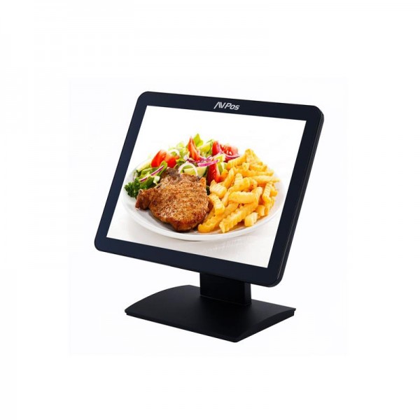 AVPos AVPos-T15 Moniteur tactile 15 pouces - Véritable écran capacitif plat 10 points - 1024x768 - 400CD/M2 - VGA - Couleur noire