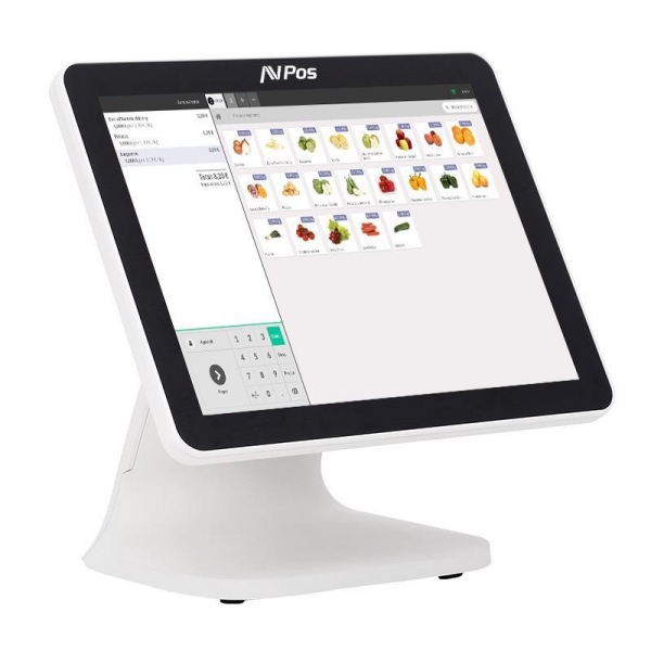 AVPos POS K5000 Aluminium 15 Touch Blanc - I7 - Mémoire 8 Go - SSD 128 Go - VGA et HDMI - Couleur Blanc