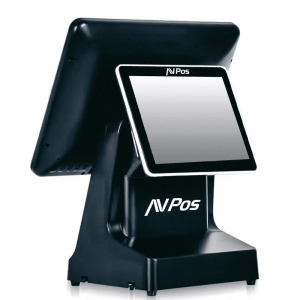 AVPos POS K6000 15 Touch - Imprimante intégrée - 2ème écran 9,7 - I5 - Mémoire 8 Go - SSD 128 Go - VGA et HDMI - Couleur Noir