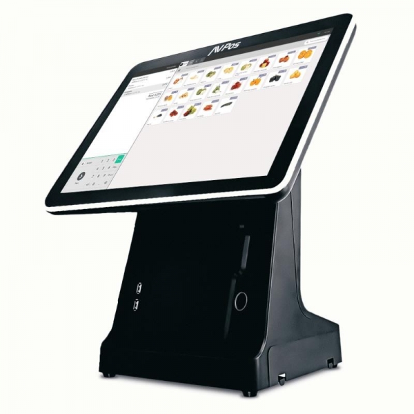 AVPos POS K6000 15 Touch - Imprimante intégrée - I5 - Mémoire 8 Go - SSD 128 Go - VGA et HDMI - Couleur Noir