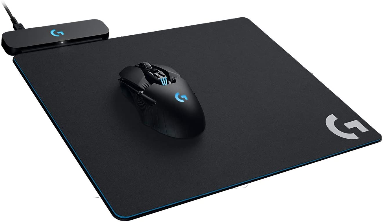 Base Logitech Powerplay avec système de charge sans fil pour souris - Compatible avec G703/G903 - Comprend 2 tapis rigides et flexibles - Éclairage du logo RVB - 32x34x0,2 cm - Câble de 1,83 m - Couleur noire