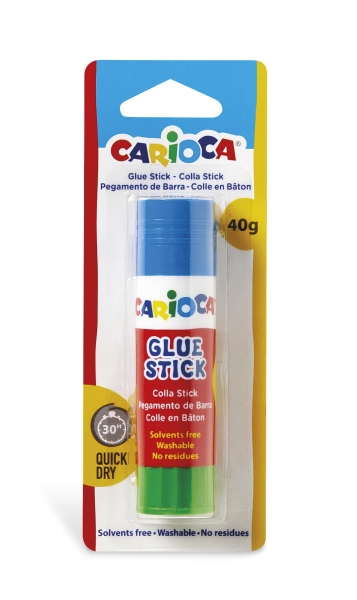 Bâton de Colle Carioca 40gr - Idéal pour la Maison, l'École et le Bureau - Colle Papier, Photos et Tissus - Sans Solvant - Différentes Couleurs