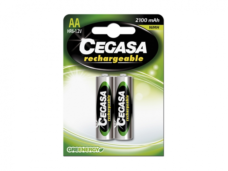 Batterie rechargeable Cegasa HR6 2100 Mah - Plus de mille charges - Technologie RTU - Maintient 85% d'énergie pendant un an - Compatible avec les chargeurs Cegasa - Idéal pour les appareils à haute intensité - Différentes couleurs