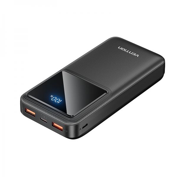 Batterie Vention Powerbank 20000mAh 22,5W USB (C+A+A) avec écran LED - Couleur noire