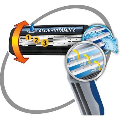 Bic Flex 3 Pack de 2 Rasoirs Jetables 3 Lames - Tête Pivotante - Bande Lubrifiante à l'Aloe Vera