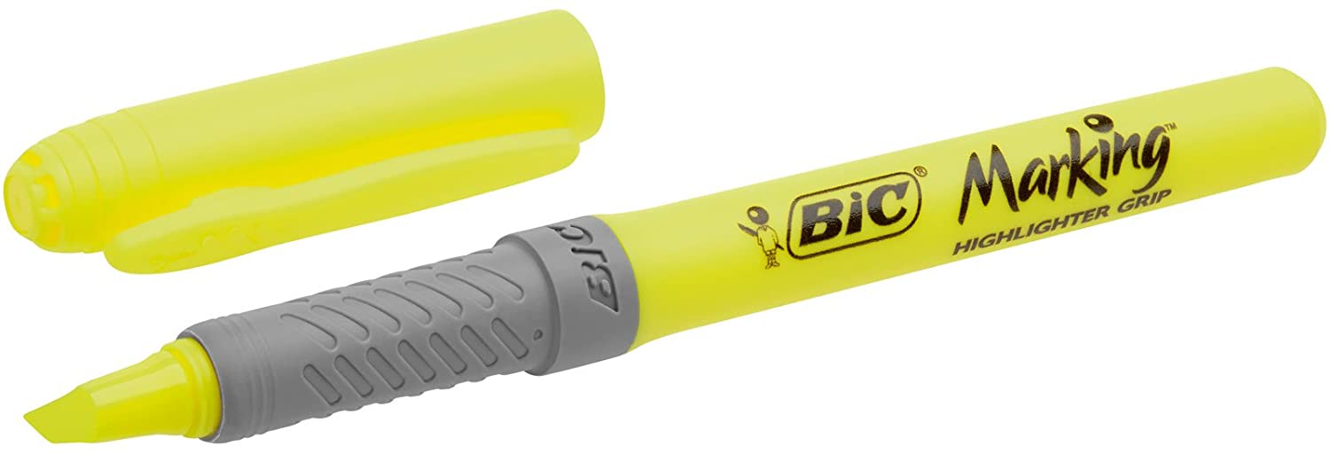 Bic Highlighter Grip Pack de 4 Marqueurs Fluo