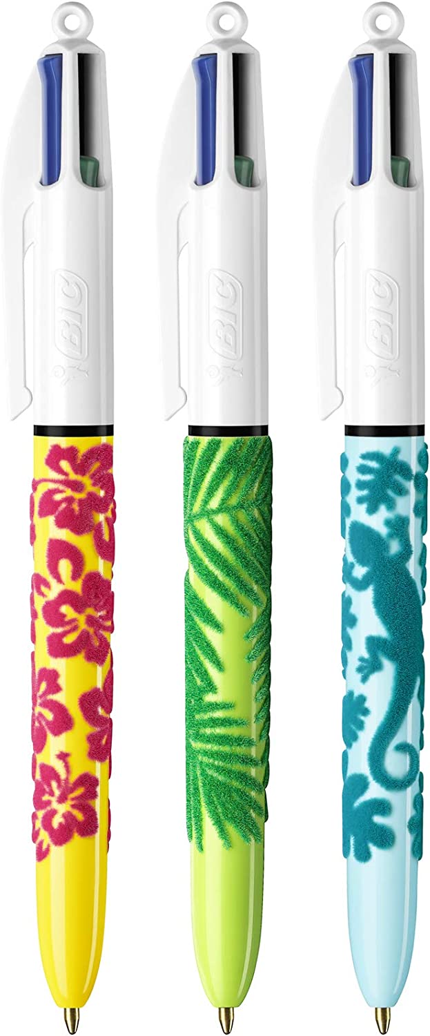 Pack stylos Bic Noël - 2 stylos 4 couleurs or et argent + 2 stylos cristal  or et argent (via 4,20€ sur carte fidélité) –