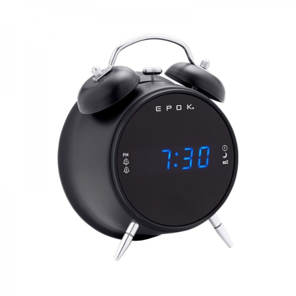 Bigben Epok Radio Réveil Rétro - Radio FM avec Écran LED - Réveil Radio ou Buzzer - Fonctions Sieste et Snooze - Couleur Noir