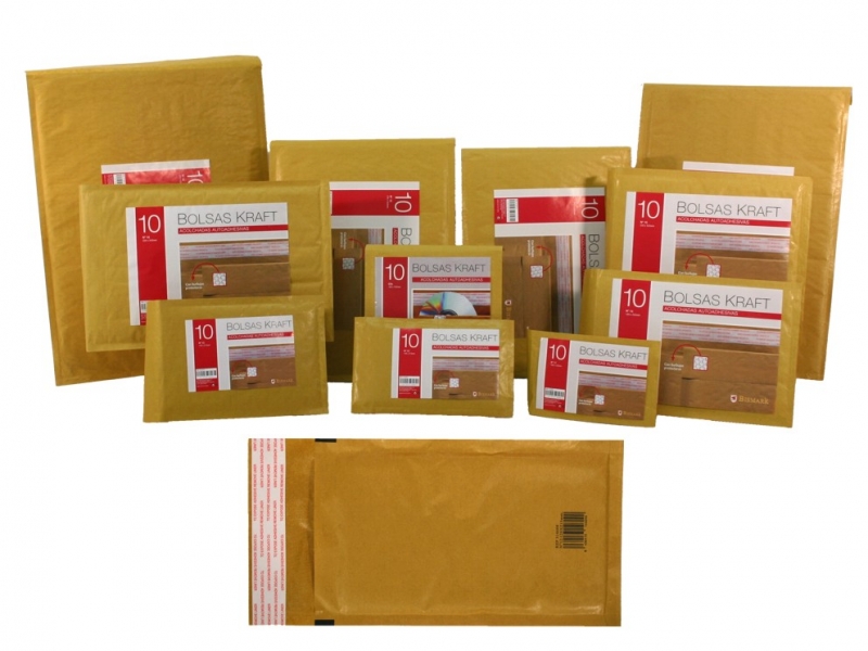 Bismark Lot de 10 Sacs Rembourrés Kraft N°16 220x340mm - Revêtement Interne en Feuille de Bulles d'Air - Fermeture Autocollante - Idéal pour les Envois Haute Protection