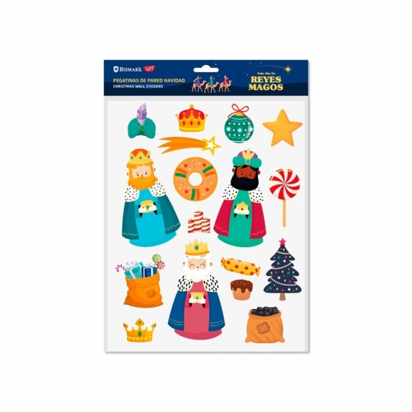 Bismark Lot de stickers muraux de Noël – Comprend les 3 sages – Motifs assortis