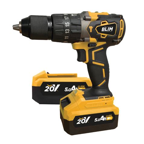 Blim Marteau Perforateur Sans Fil 20V 5Ah - Moteur Brushless - Couple Maximum 68Nm - 2 Vitesses 0-500/0-2000rpm - Comprend 2 Piles et Mallette de Transport