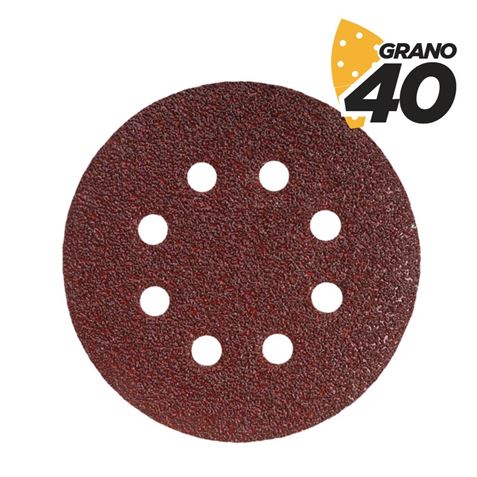 Blim Pack de 10 Papiers Abrasifs avec Velcro pour Ponceuse BL0136 - 125mm - Grain 40 - Format Circulaire